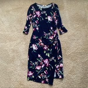 Faux wrap floral dress